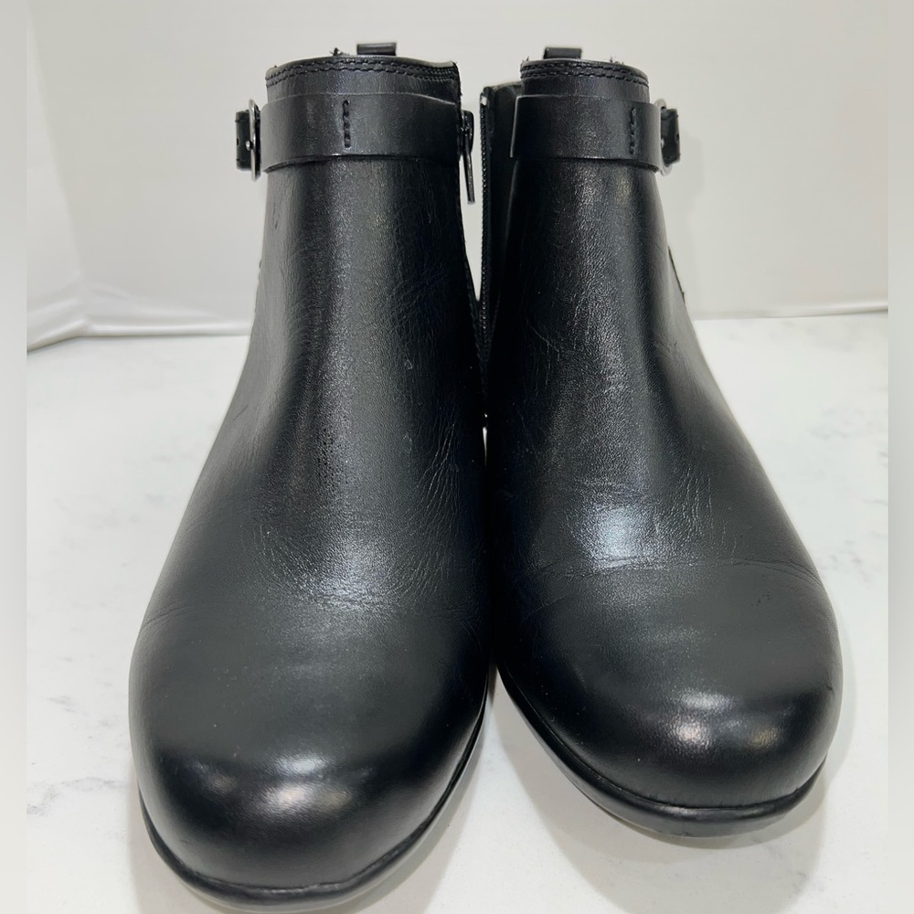 Clarks Black Ankle Booties with Buckle - Picture 4 of 11